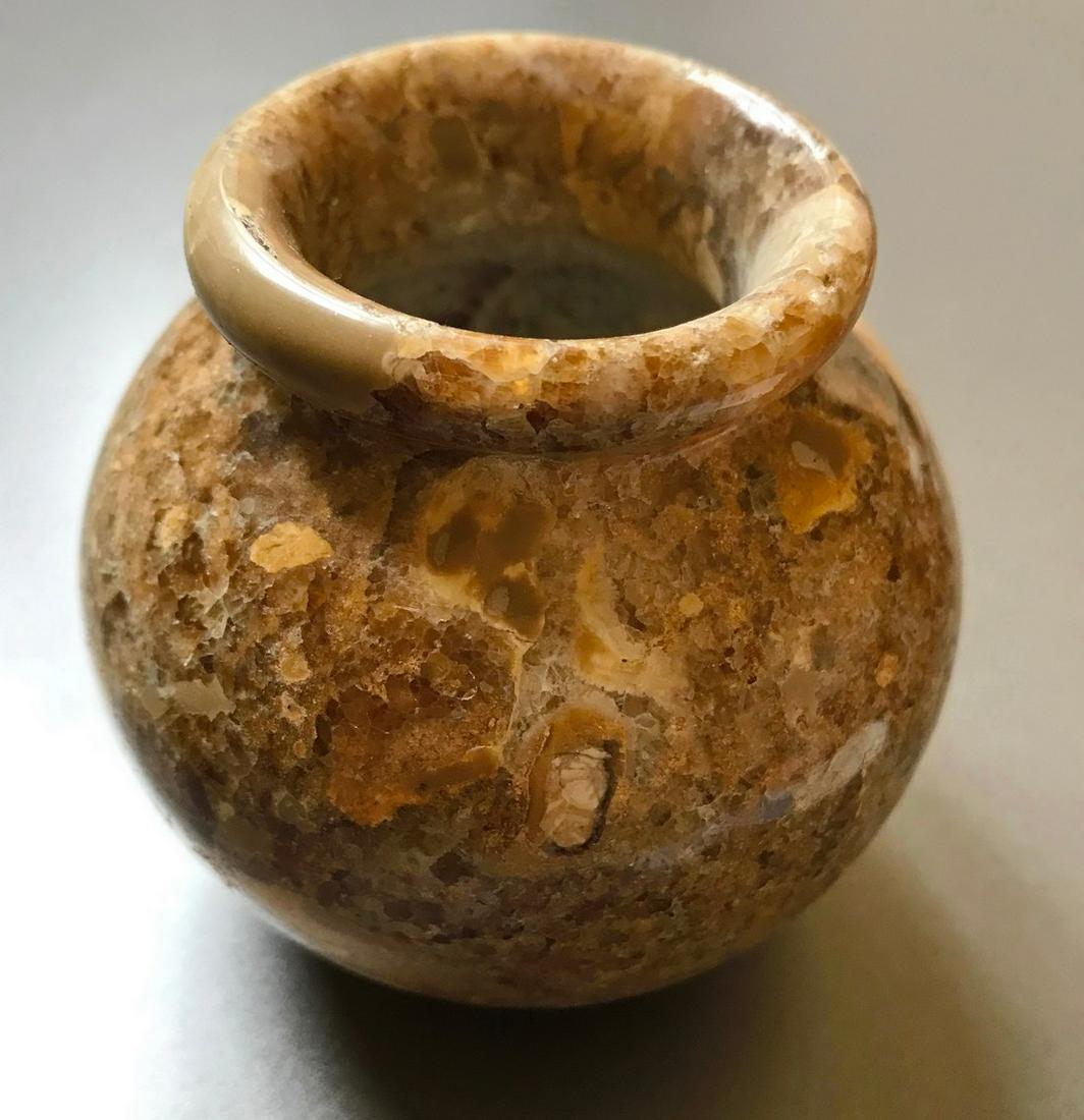 Natural & Unheated~ Jasper Carved Fancey Pot: Title: Natural & Unheated~ Jasper Carved Fancey Pot Color/Clarity: Orange Brown Type: Display Specimen Carat Weight: 326 Gram Size/Dimension: 75x75x75 mm Reserve: $30.00 Shipping: Domestic: Flat-rate