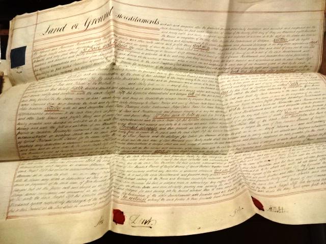 1838 Large English Vellum Deed Red Wax Seals (1 of 3)