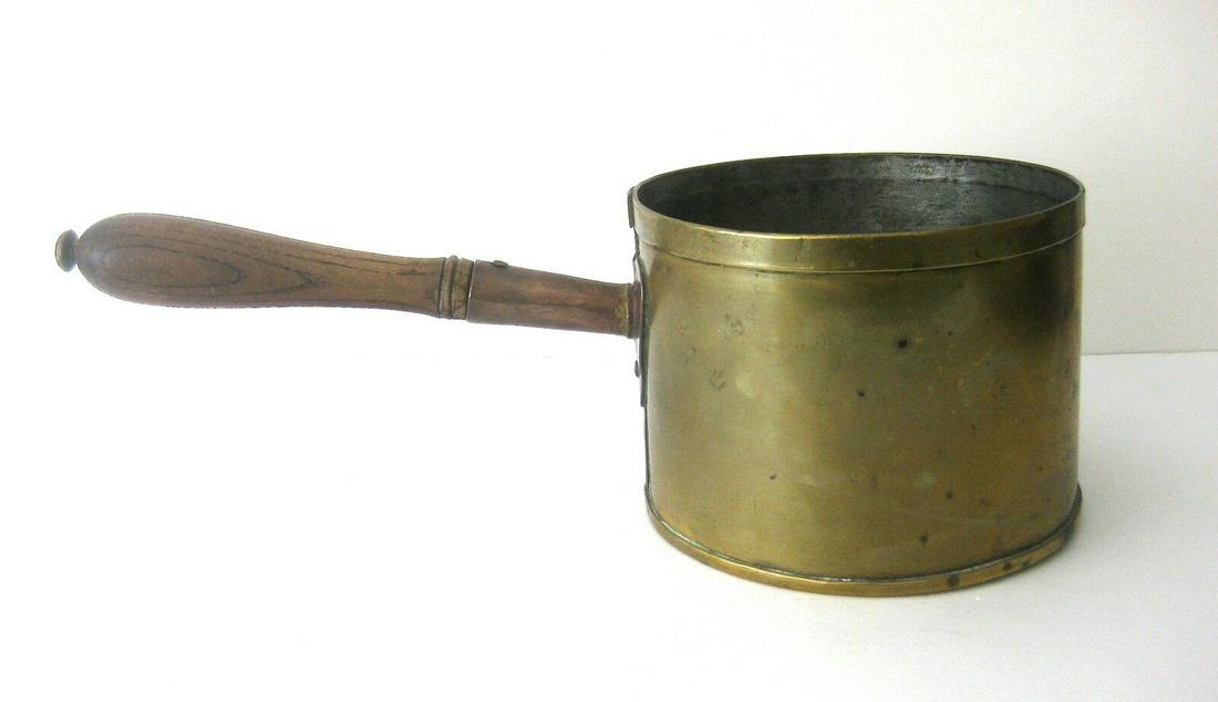 Circa. 1900-1920 European Brass & Copper Pot/Planter With Wood Handle (1 of 9)