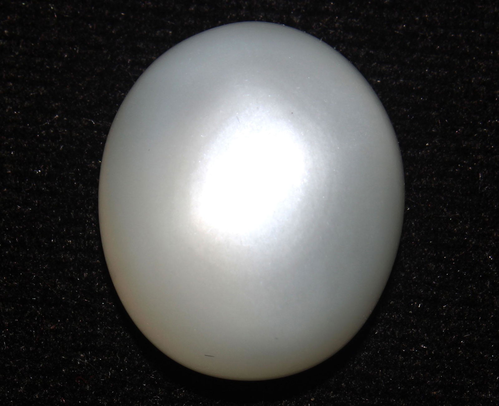 24.44 cts Natural Moonstone: No Reserve! Title: 24.44 cts Natural Moonstone Additional Information: Gemstone : Natural Moonstone Shape and cut : Oval Cabochon Weight : 24.42 carats Measurements : 20x17 mm Color : White Transparen