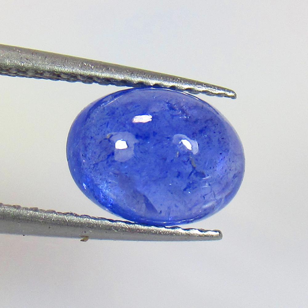 2.77 Ctw Natural Tanzanite Oval Cab: No Reserve! Title: 2.77 Ctw Natural Tanzanite Oval Cab Stone Clarity: SI Gemstones: Tanzanite Size/Dimensions: 2.77 Carat Weights: 9.20 x 7.10 x 4.80 mm Additional Information: Top Quality Luster / Ex