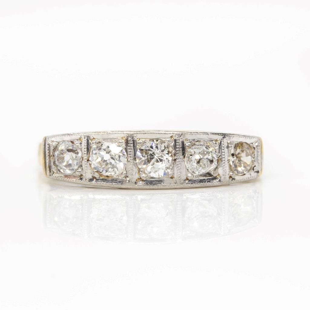 Vintage Art Deco 18k Gold and Platinum Diamond Ring (1 of 7)