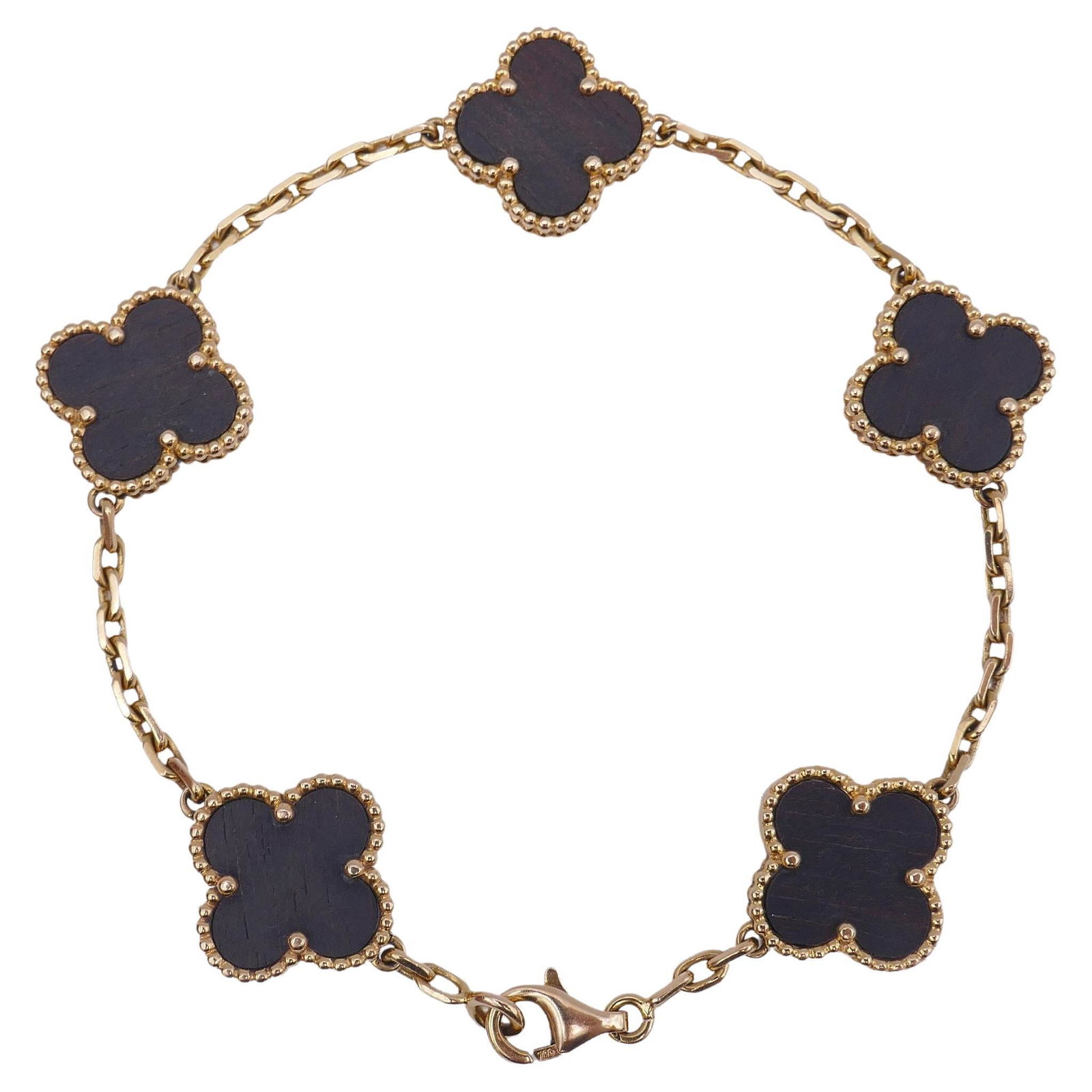 Van Cleef & Arpels Vintage Alhambra Letterwood Bracelet Five Motifs (1 of 13)