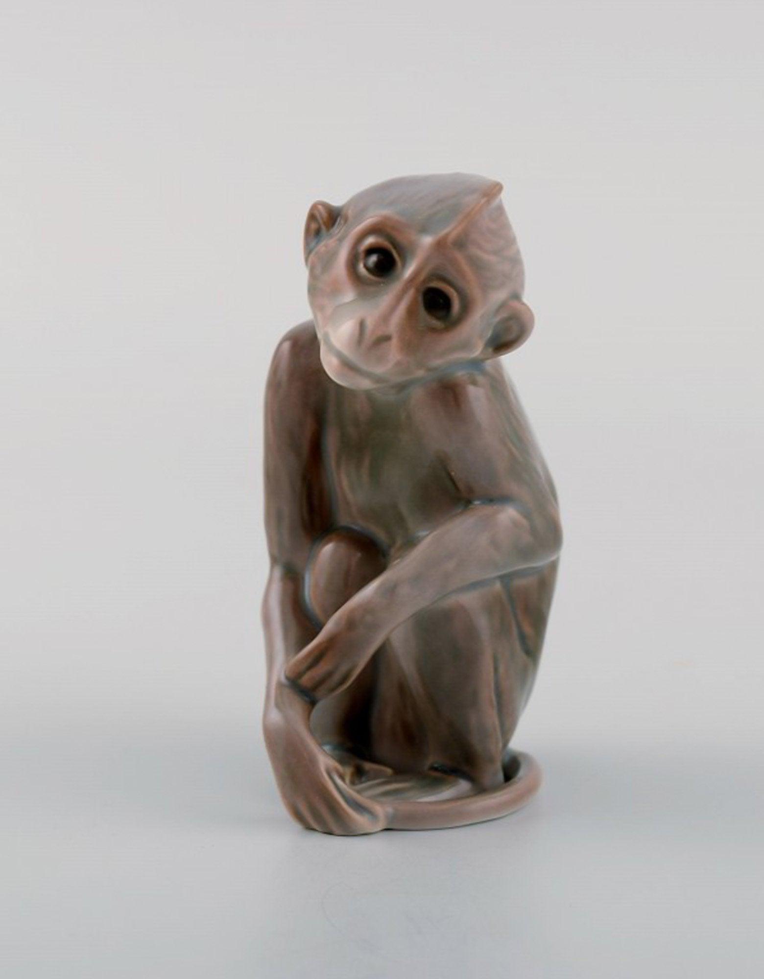 Ingeborg Plockross Irminger (1872-1962) for Bing & Grondahl. porcelain figurine. Monkey. Mid-20th (1 of 6)