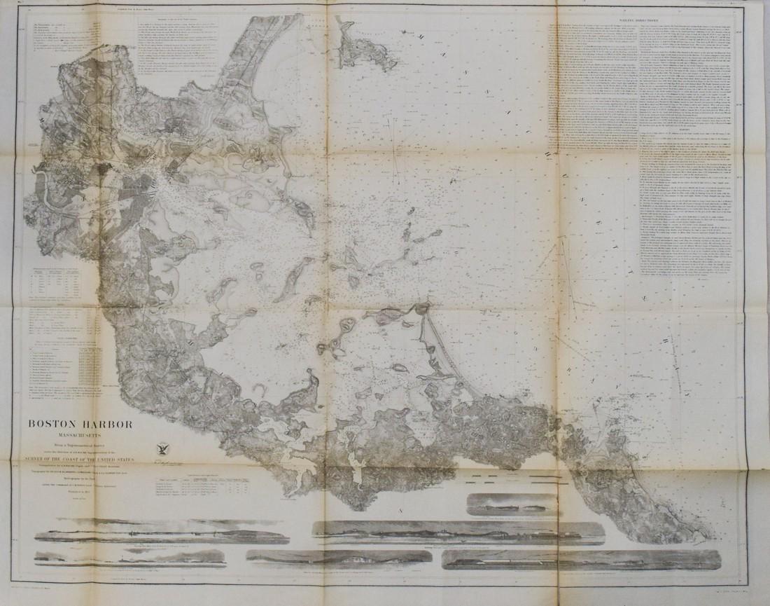 1857 US Coast Survey of Boston Harbor -- Boston Harbor, Massachusetts From a Trigonometrical Surveys (1 of 1)