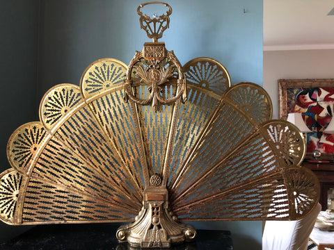 Vintage brass fireplace screen (1 of 4)