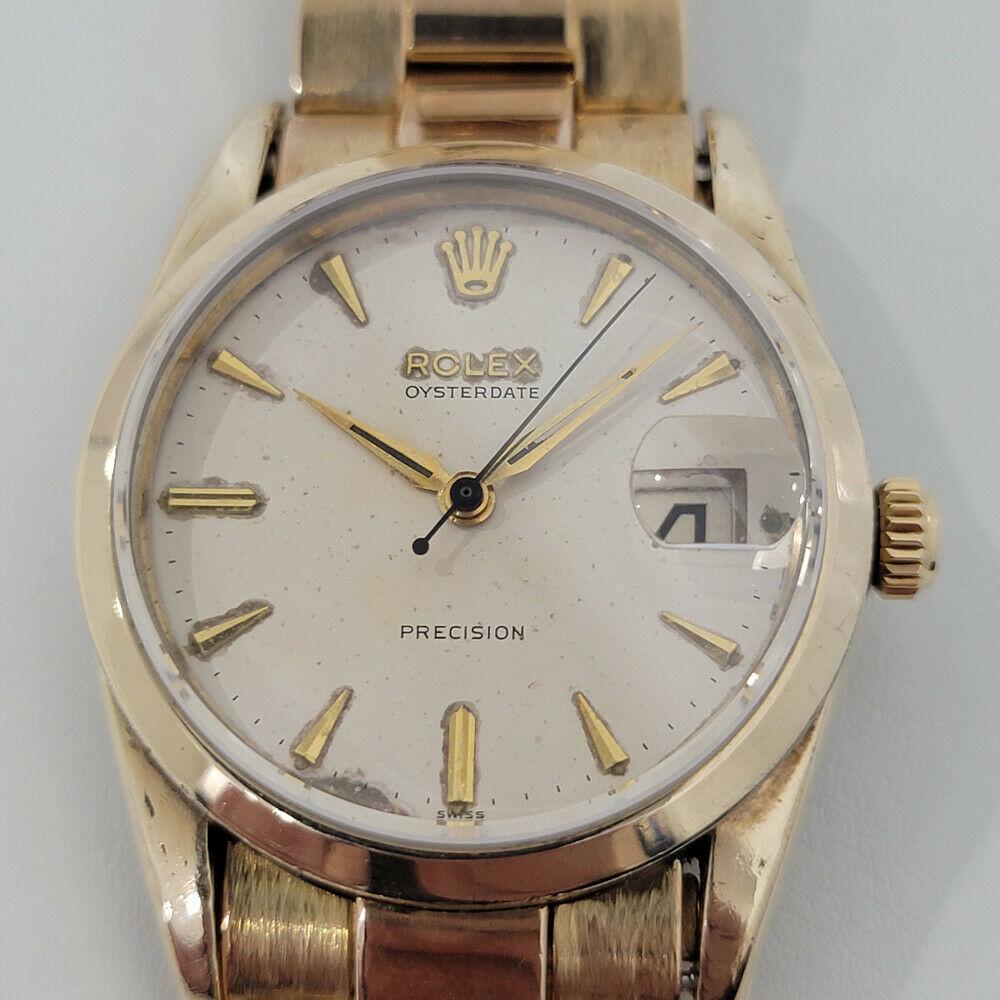 Mens Rolex Oysterdate Precision 6694 34mm Gold-Capped Hand-Wind 1950s RJC169G (1 of 12)