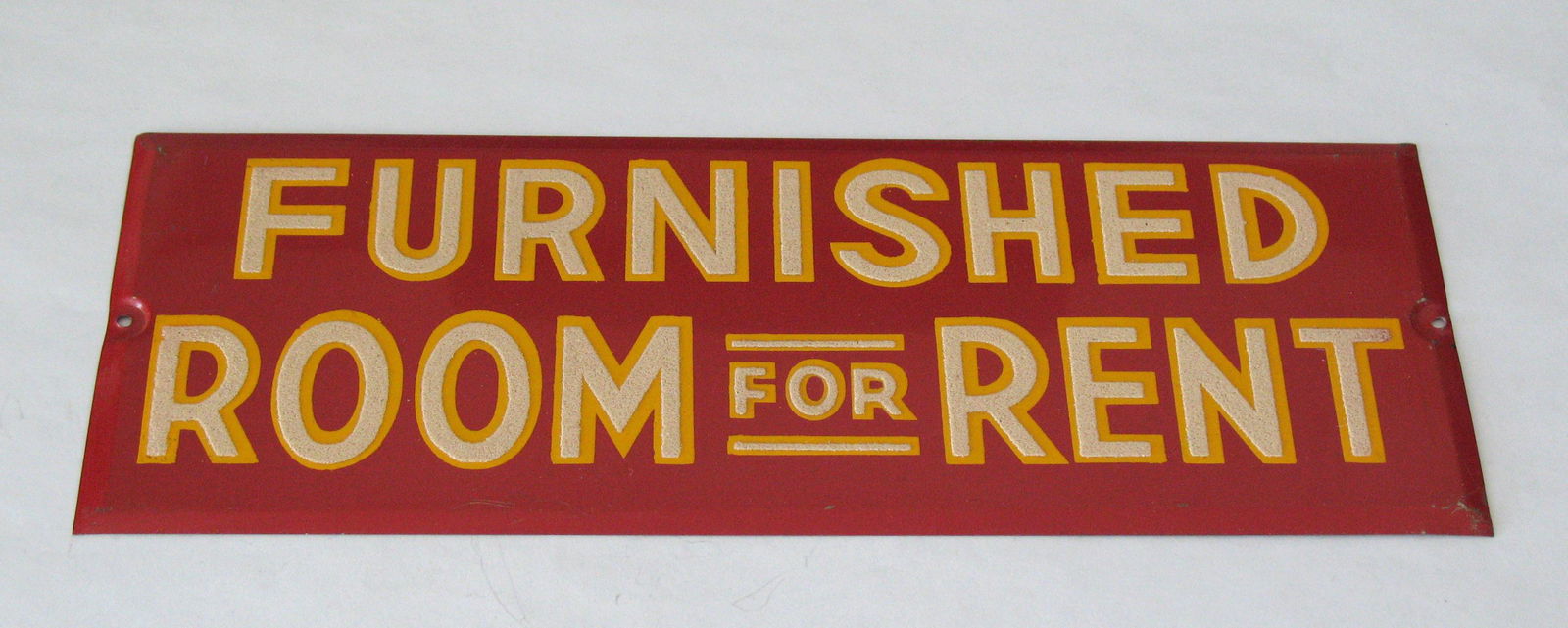 Vintage "furnished Room For Rent" Trade Sign (1 of 1)