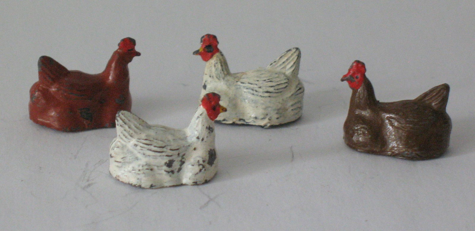 Group Of Antique Cast Metal Farm Chickens (1 of 2)
