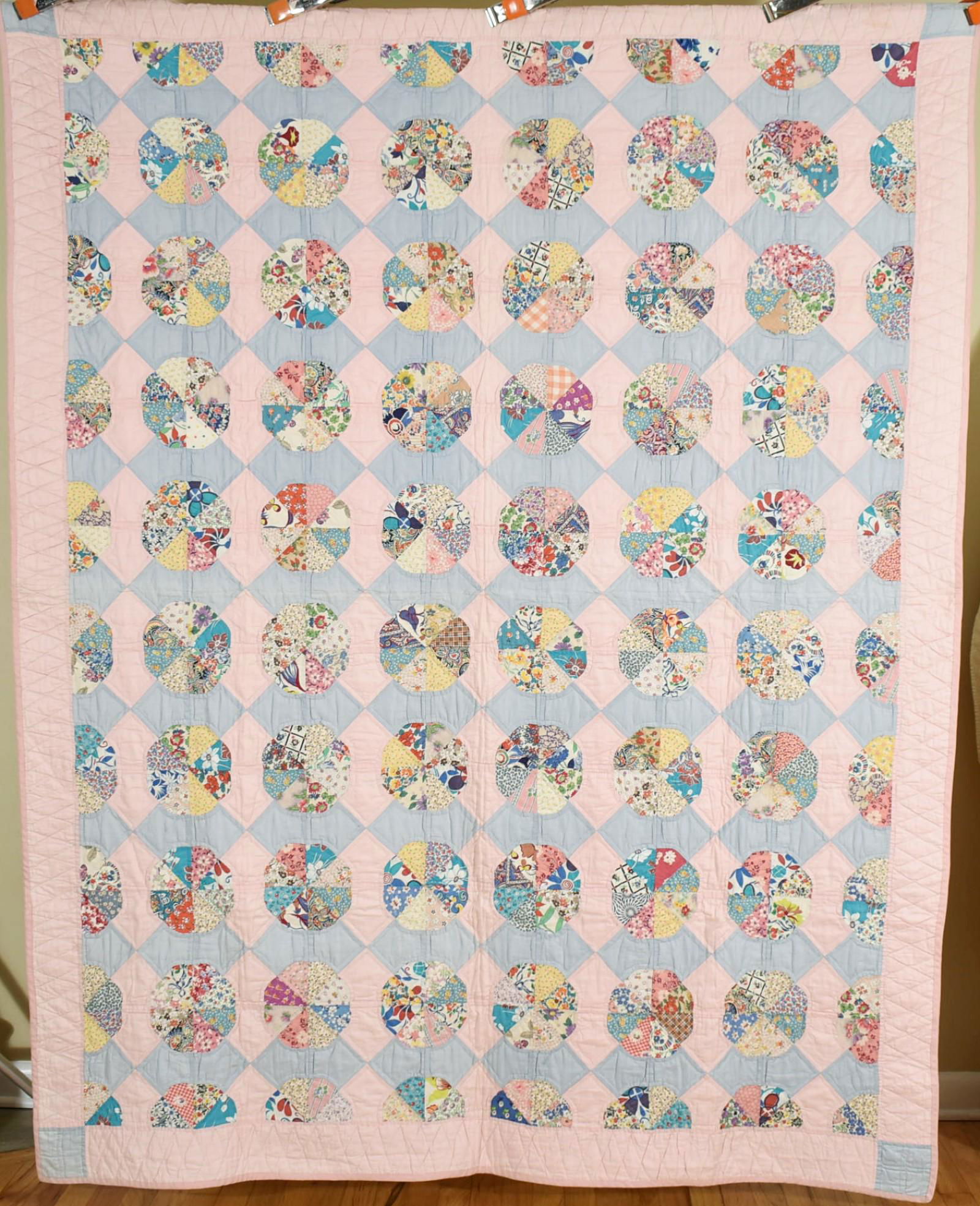 Beautiful 30's "wheel Of Fortune" Quilt (1 of 11)