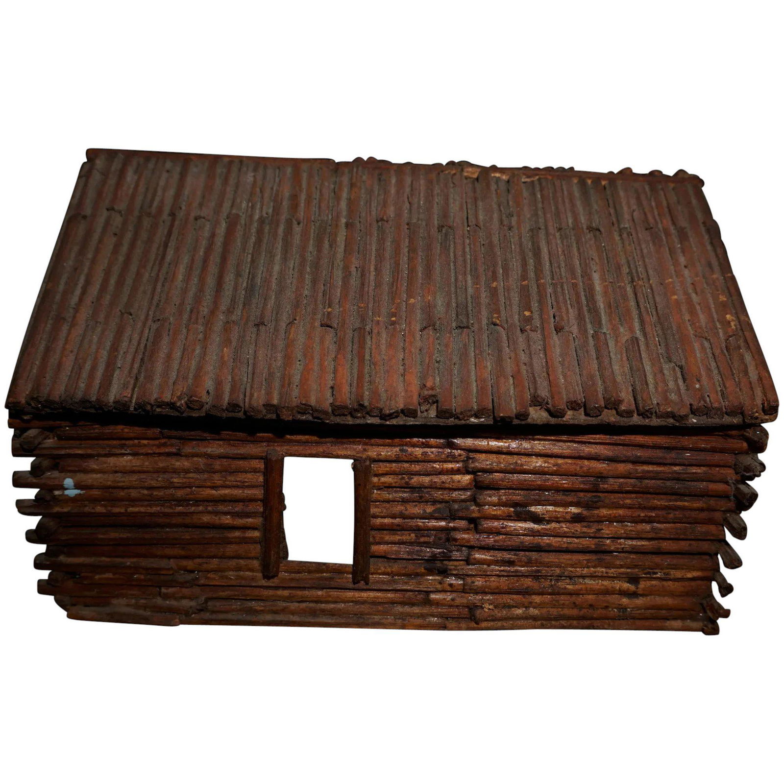 Vintage 1920s Tramp Art Cottage Made Of Match Sticks (1 of 10)