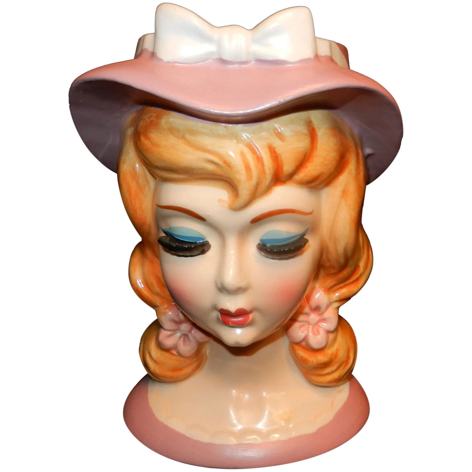 Vintage 7 1/2" Lefton 3515 Lady Head Vase (1 of 10)