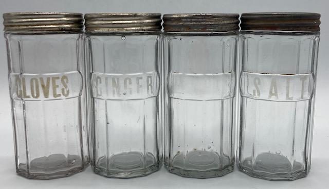 4 Qty 1930's Hoosier Glass Spice Jars (1 of 8)