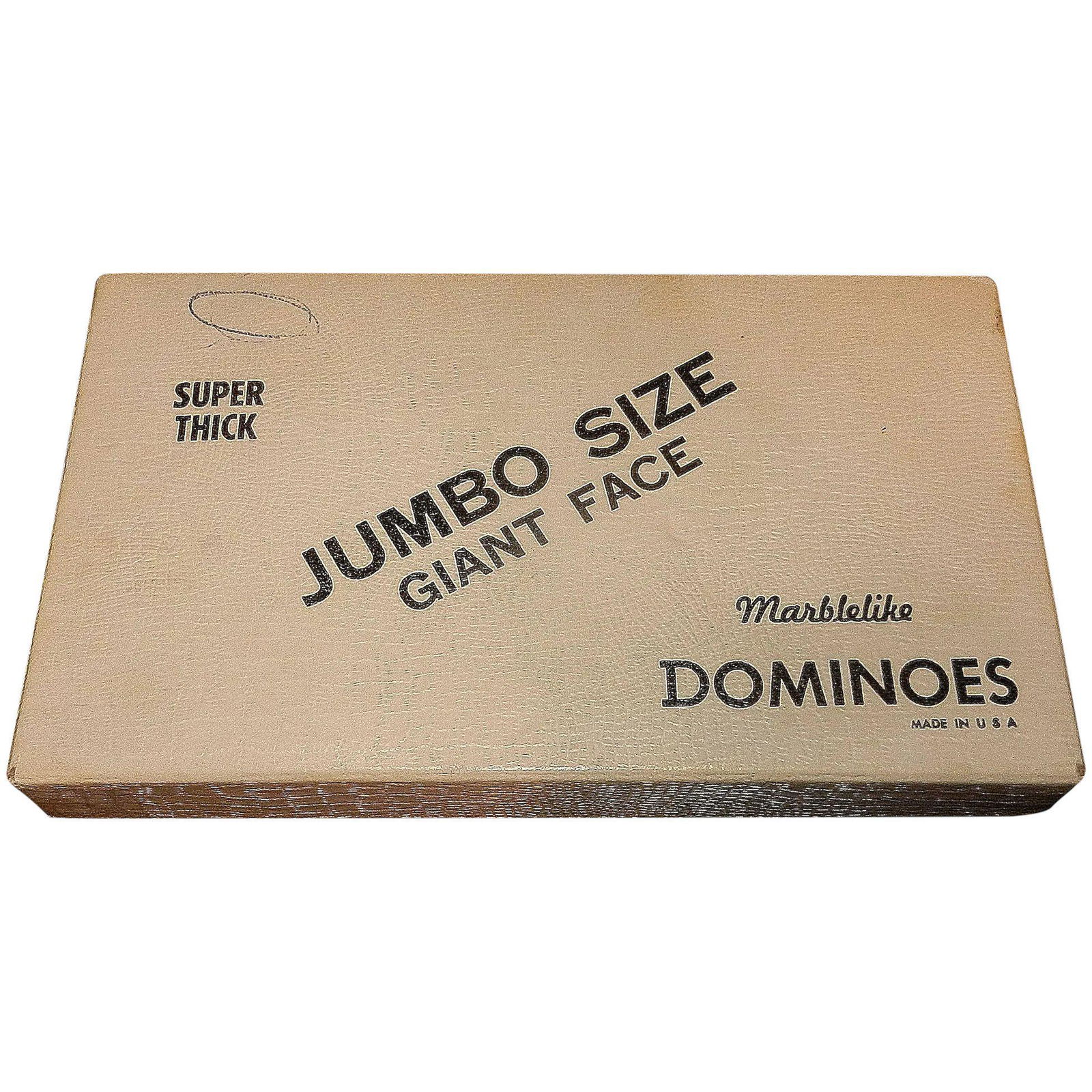 Vintage Butterscotch Jumbo Size Giant Face Super Thick #1632 Puremco Set Of Double Six Dominoes (1 of 8)