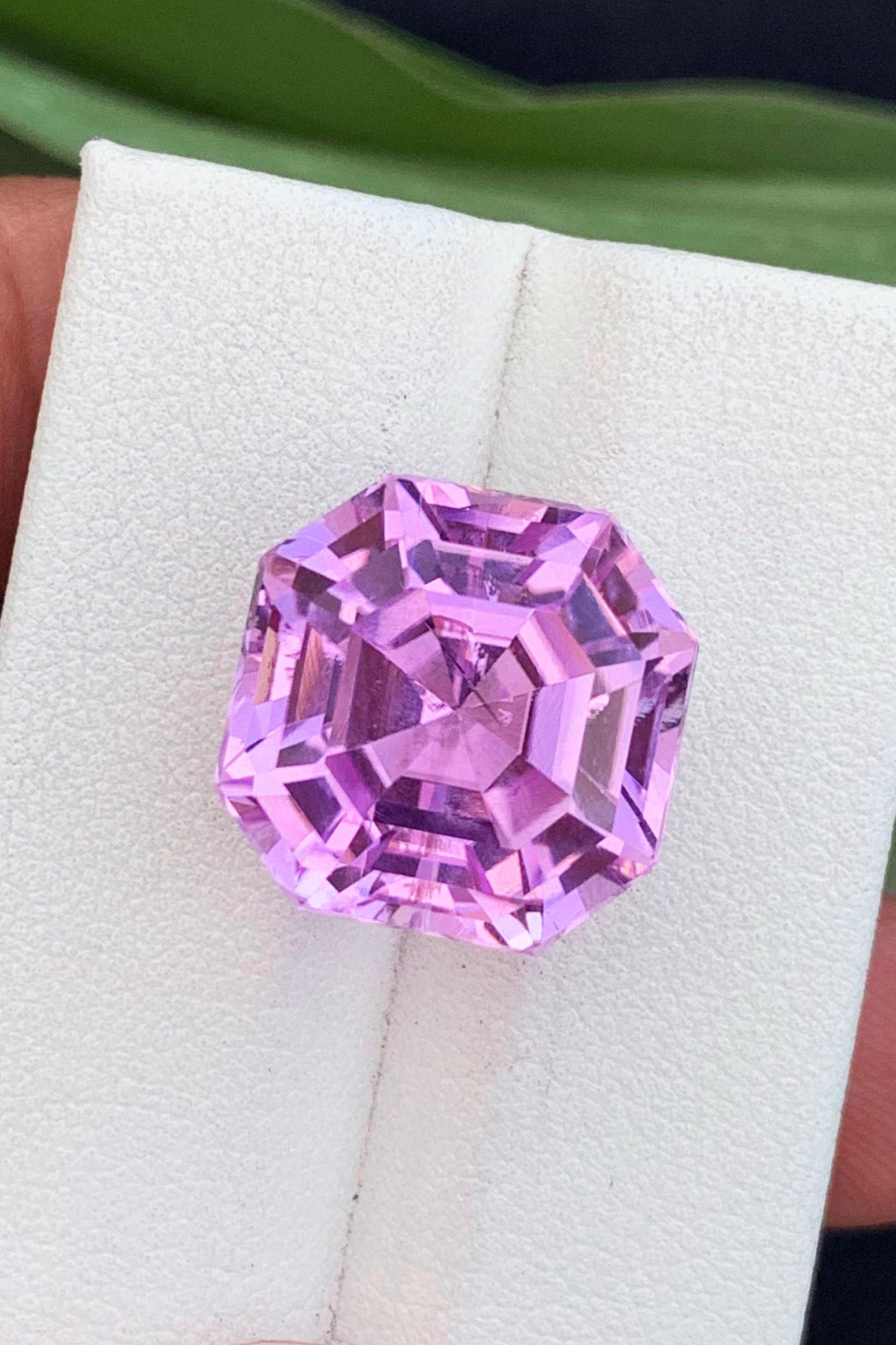 Deep Pink Kunzite Gemstone, Ascher Cut Square Shape Kunzite Cut Stone, VS Clarity, Kunzite For (1 of 7)