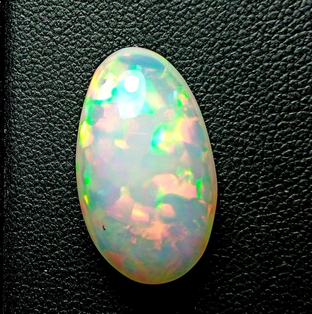 11.82 CTS NATURAL ETHIOPIAN WELO WHITE OPAL EXTRAORDINARY LUSTER OVAL SHAPE LOOSE GEMSTONES (1 of 3)