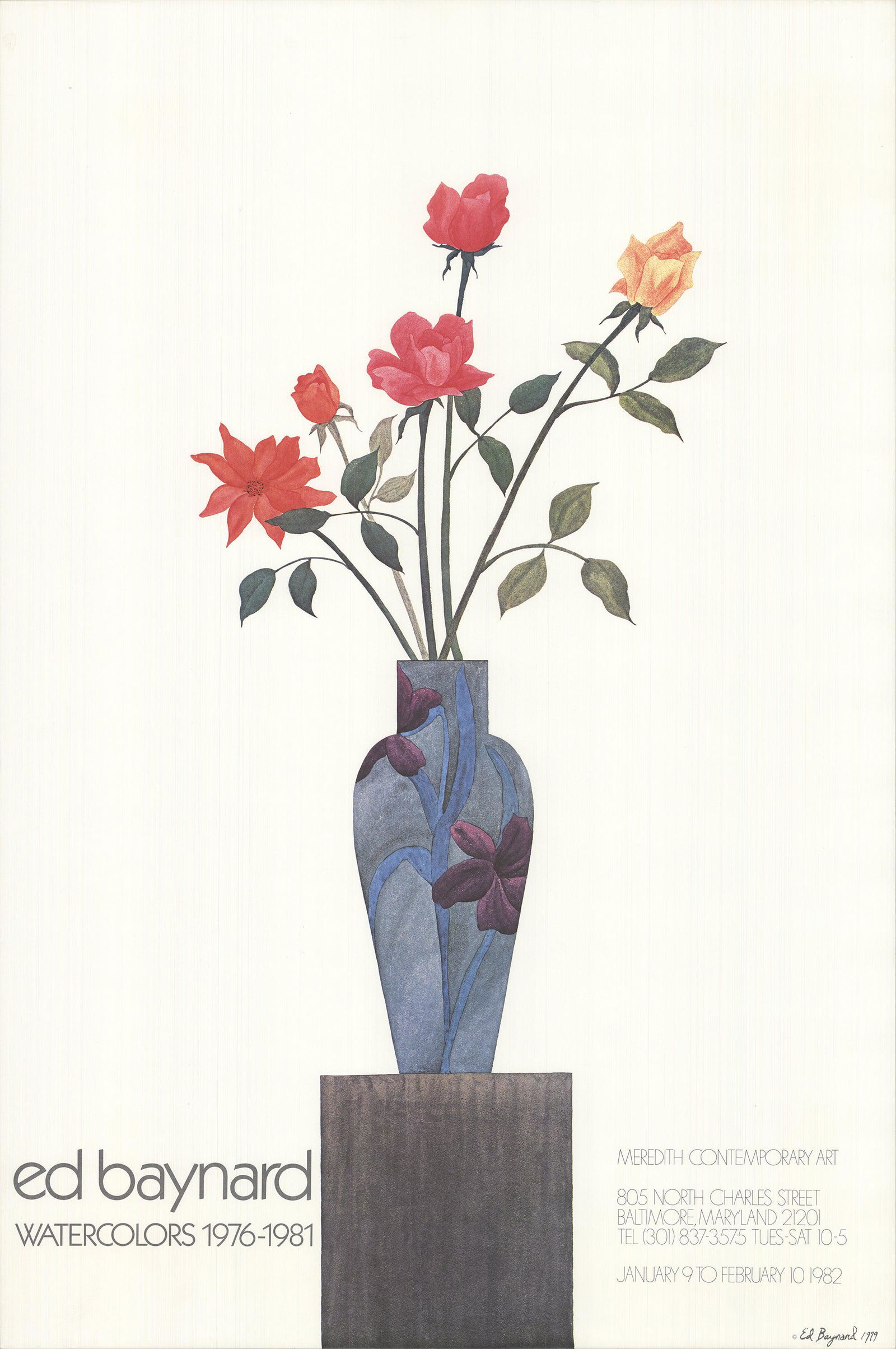 Ed Baynard - Watercolors - 1982 Offset Lithograph 37.5" x 25": Lot Title: Ed Baynard - Watercolors - 1982 Offset Lithograph 37.5" x 25" Artist: Ed Baynard Title: Watercolors Description: "Watercolors" by Ed Baynard, 1982 Unsigned Offset Lithograph. Paper size is