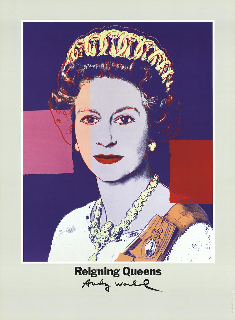 Andy Warhol - Queen Elizabeth II of England from Reigning Queens - 1986 Offset Lithograph 32.25" x (1 of 1)