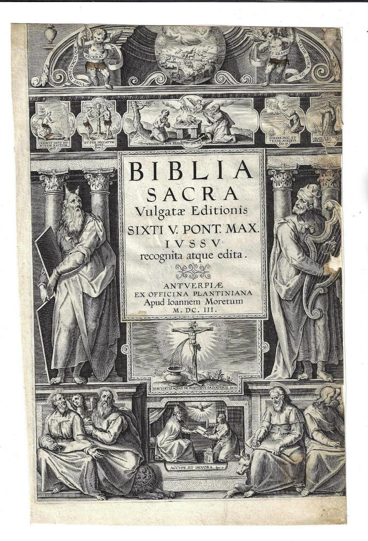1603 Illustrated Title Leaf Biblia Sacra (1 of 1)