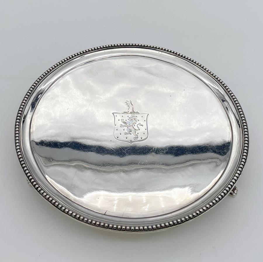 18th Century Antique George III Silver Salver London 1796 John Hutson (1 of 8)
