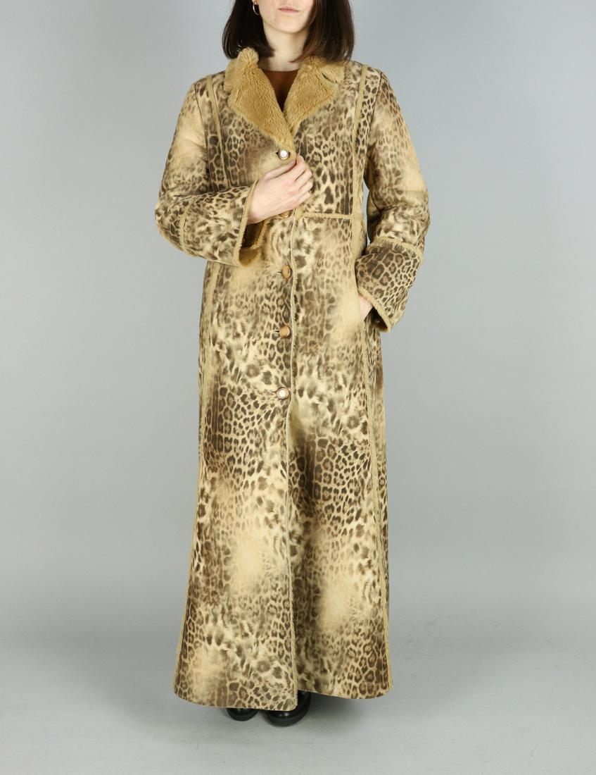 BEIGE FAUX FUR LEOPARD PRINT COAT EU: M; US: 10 (1 of 11)