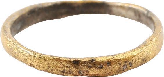 VIKING WARRIOR'S BEARD RING, 9TH-11TH C.AD: Circular, with rounded face. 0.55" inside diameter, 0.64" outside. The use of beard rings by Vikings is well documented though very few genuine examples survive. Professionally refurbished for modern 