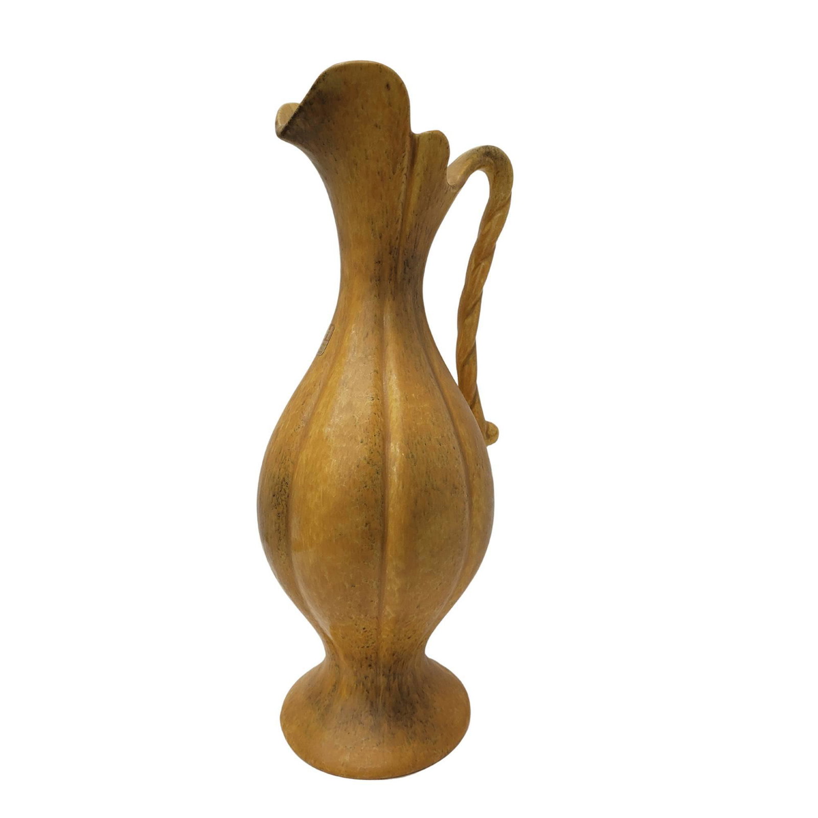 Mid Century Modern Royal Haeger Vase Vintage Art Pottery Large Gold Yellow Orange Pitcher: Vintage from the 1970s Materials: clay, pottery, ceramic Description Mid Century Modern Large Royal Haeger Pottery Pitcher Vase Still has original sticker. Description: * Size: 18"H x 7"W x 8"D * Colo