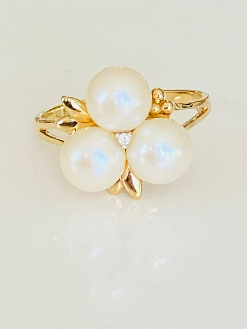 14k Pearl Diamond Ring (1 of 8)