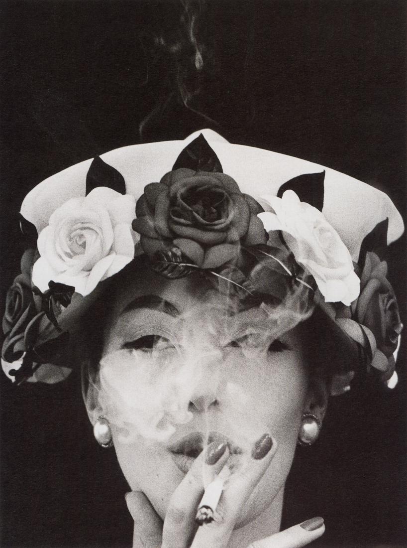 WILLIAM KLEIN - Hat + 5 Roses, 1956: Artist: William Klein Title: Hat + 5 Roses, 1956 Medium: Photo Litho, 2000, USA Dimensions: 5.75x7.7" Description: Heat Wax Mounted on 8.5x11" Conservation Board Artist Bio: William Klein is an Americ