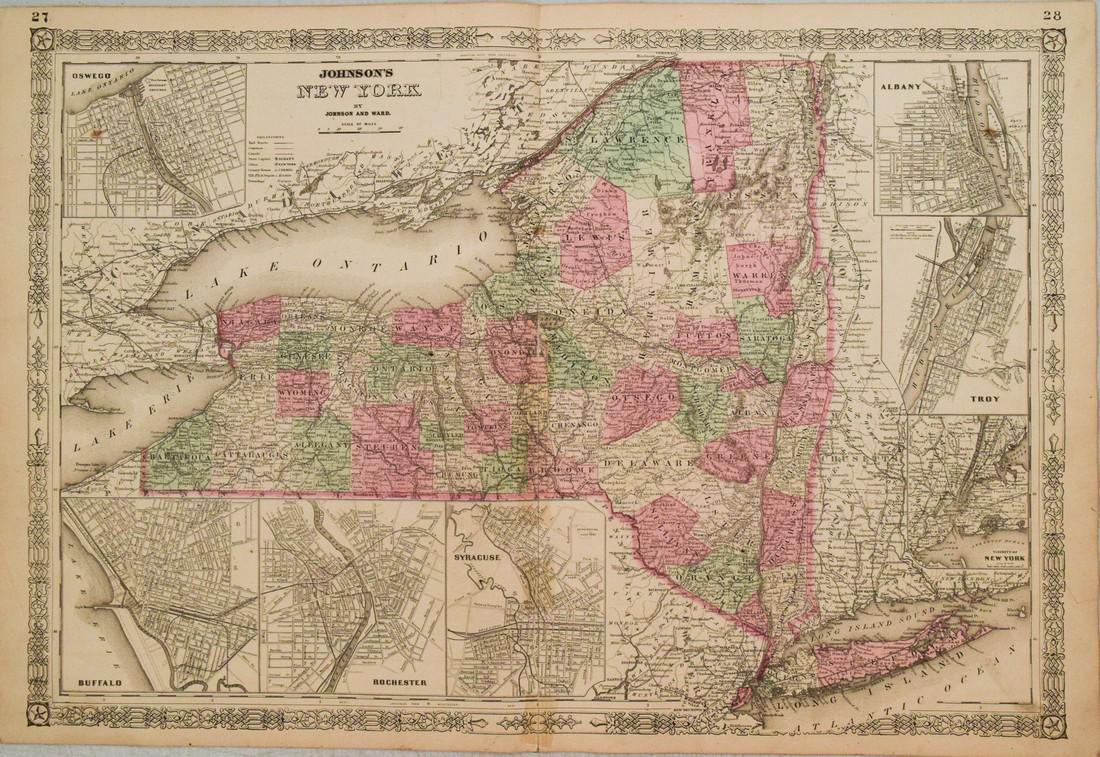 1866 Johnson's New York State Map -- Johnson's New York (1 of 1)