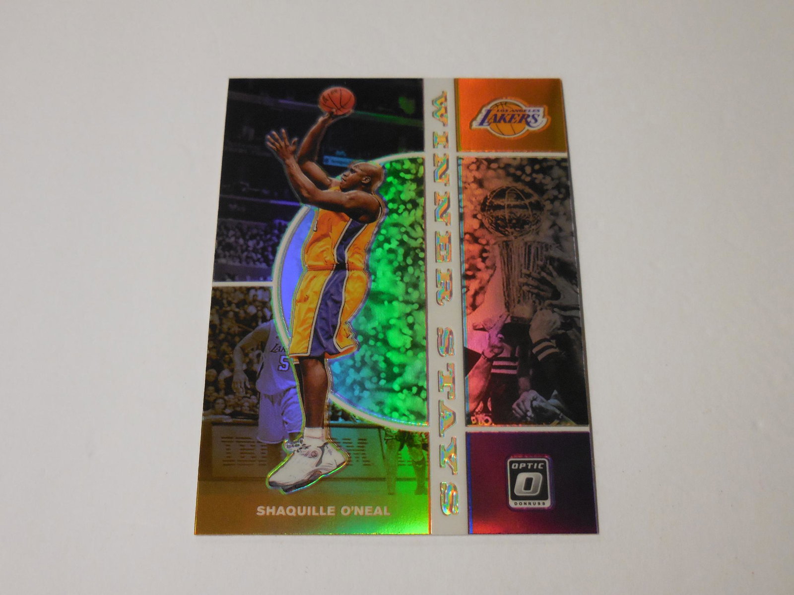 19-20 OPTIC SHAQUILLE O'NEAL WS PRIZM: Title: 19-20 OPTIC SHAQUILLE O'NEAL WS PRIZM Date/Period: Modern Additional Information: 2019-20 PANINI DONRUSS OPTIC SHAQUILLE O'NEAL WINNER STAYS PURPLE PRIZM LOS ANGELES LAKERS THIS IS A MUST HAVE 