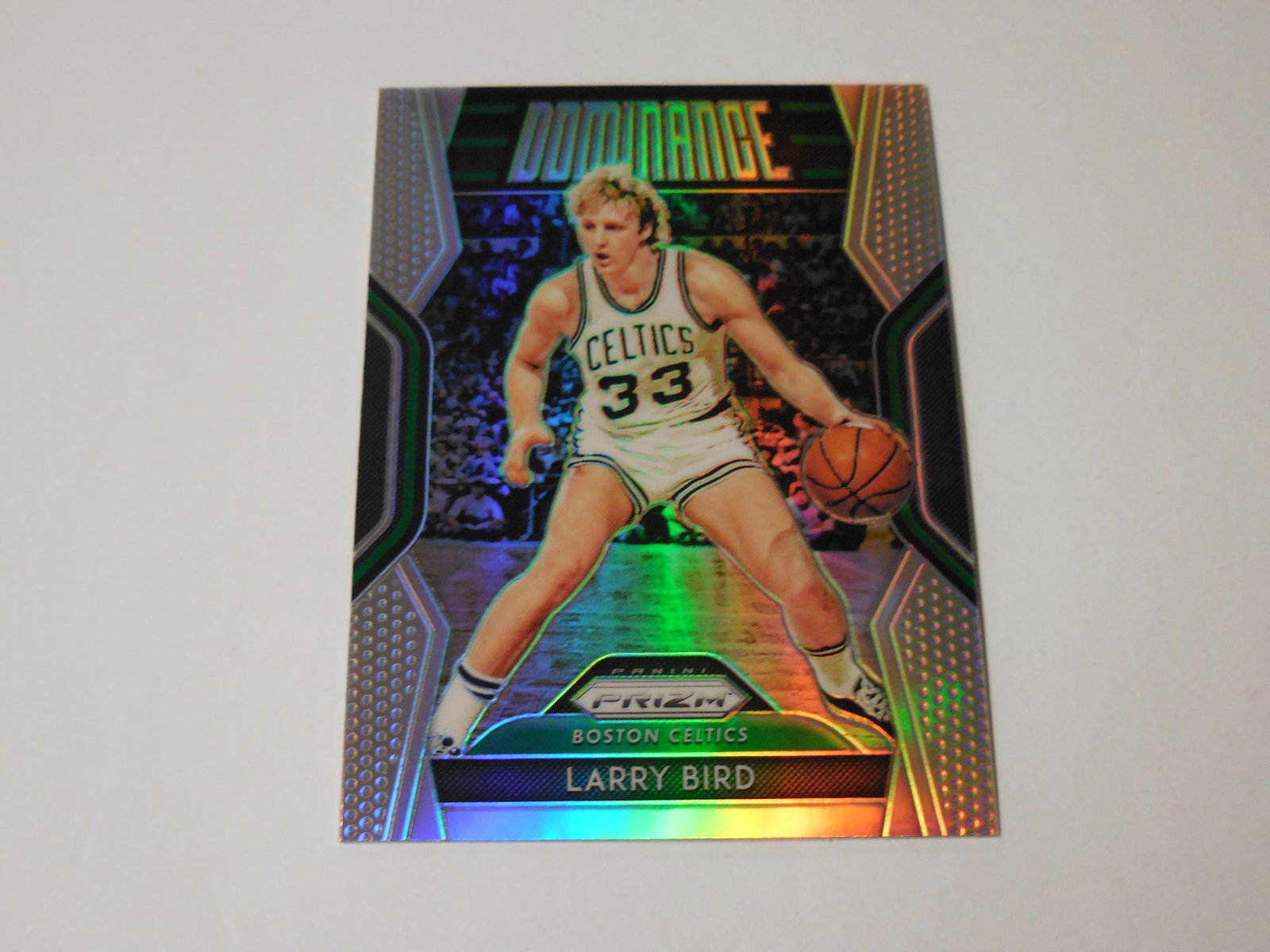 18-19 PRIZM LARRY BIRD DOMINANCE SILVER: Title: 18-19 PRIZM LARRY BIRD DOMINANCE SILVER Date/Period: Modern Additional Information: 2018-19 PANINI PRIZM LARRY BIRD DOMINANCE SILVER PRIZM BOSTON CELTICS THIS IS A MUST HAVE CARD FOR ANY COLLEC