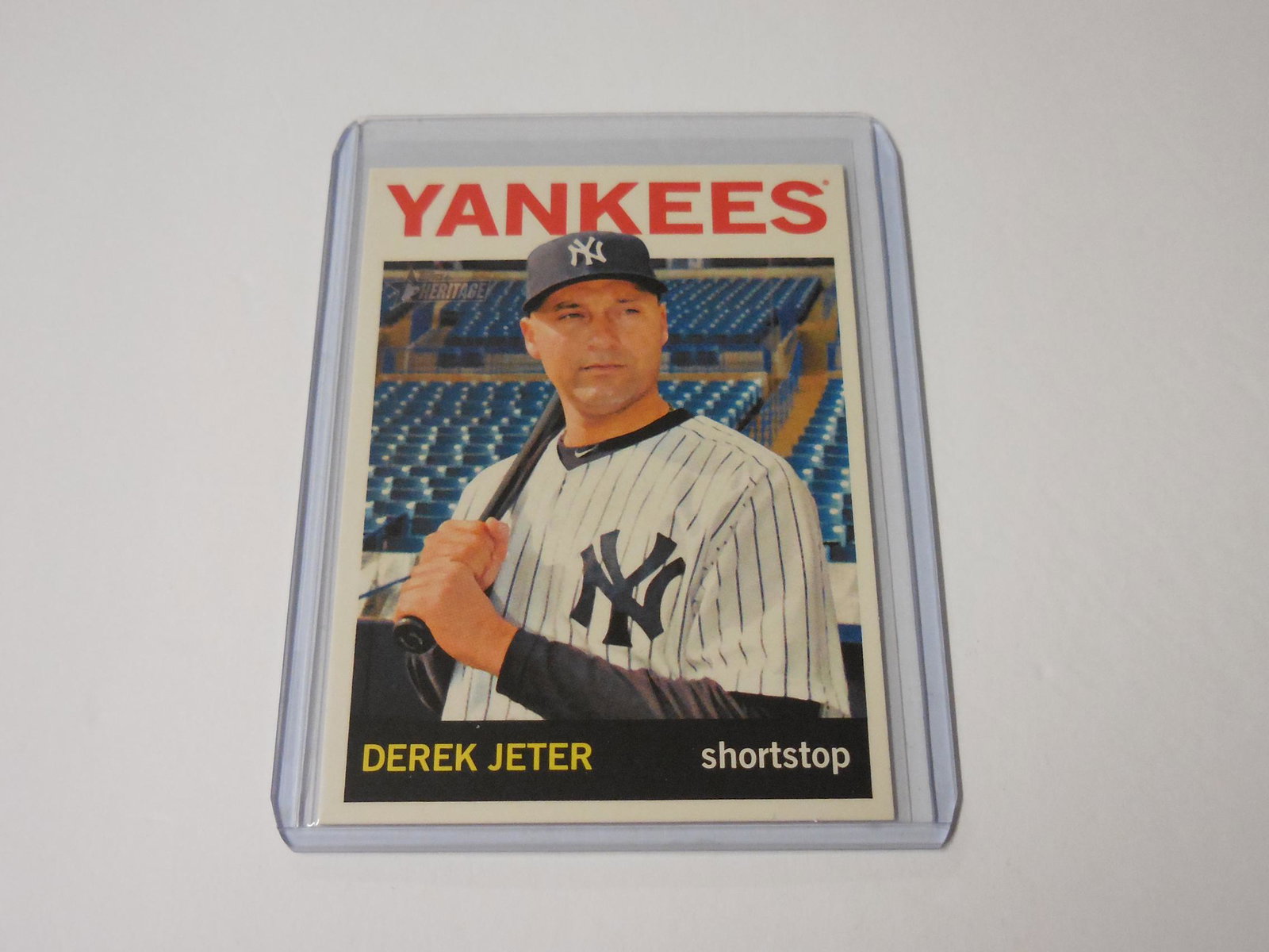 2013 TOPPS HERITAGE DEREK JETER: Title: 2013 TOPPS HERITAGE DEREK JETER Date/Period: Modern Additional Information: 2013 TOPPS HERITAGE DEREK JETER NEW YORK YANKEES THIS IS A MUST HAVE CARD FOR ANY COLLECTOR. PLEASE CHECK CONDITION N