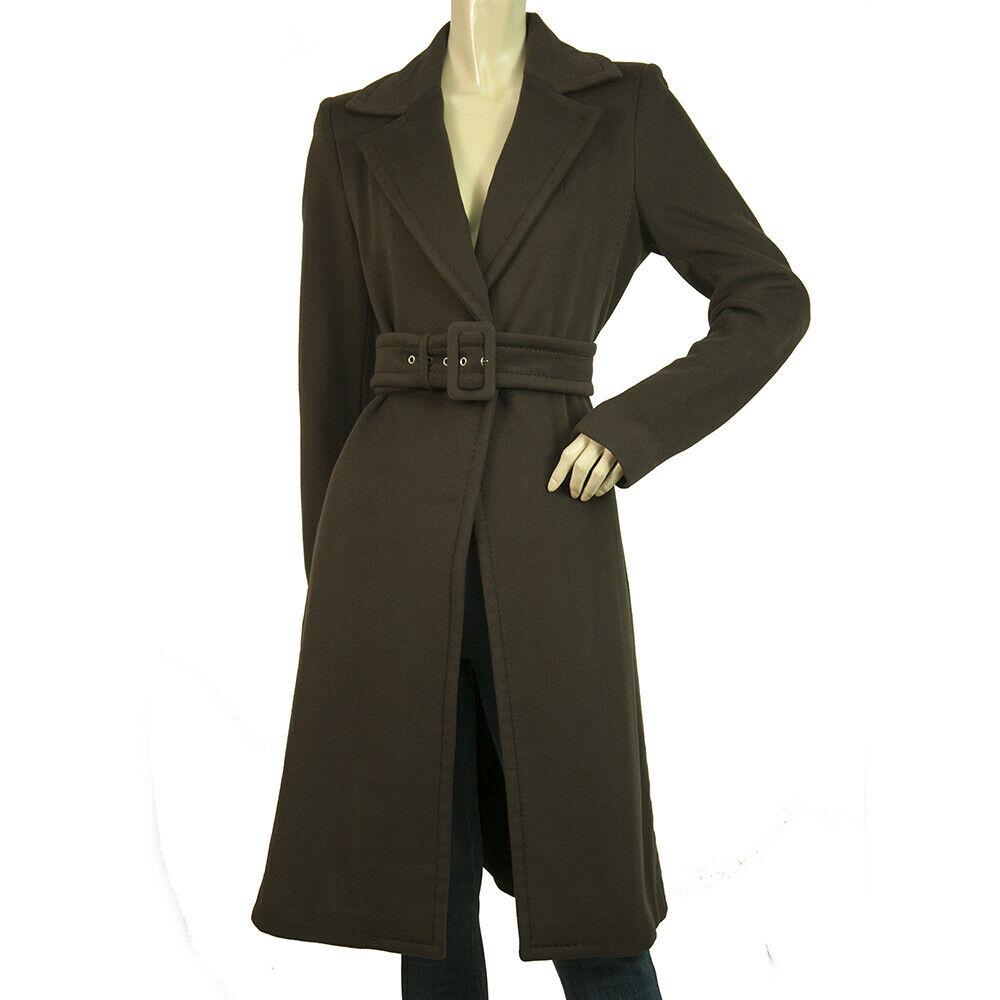 Sport Max dark brown belted knee length single breast woolen coat IT US 8 It 42: Sport Max dark brown belted knee length single breast woolen coat IT US 8 IT 42 Here is a classic basic brown coat, a winter must have for every closet!! max mara and Sport Max subsidiary are famous f
