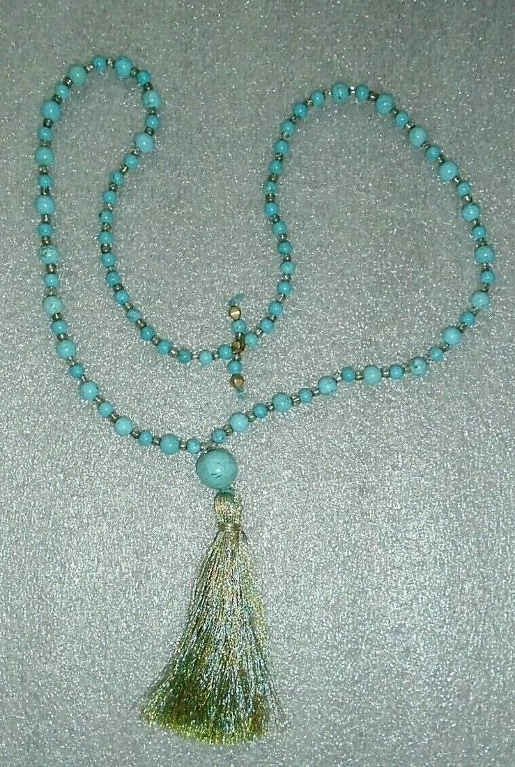 fine middle eastern turquoise bead necklace (1 of 2)