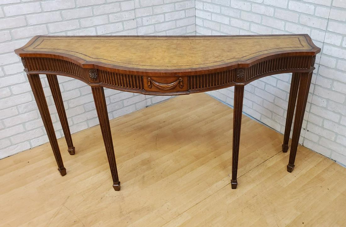 Chippendale Maitland Smith Carved Serpentine Console Table (1 of 9)