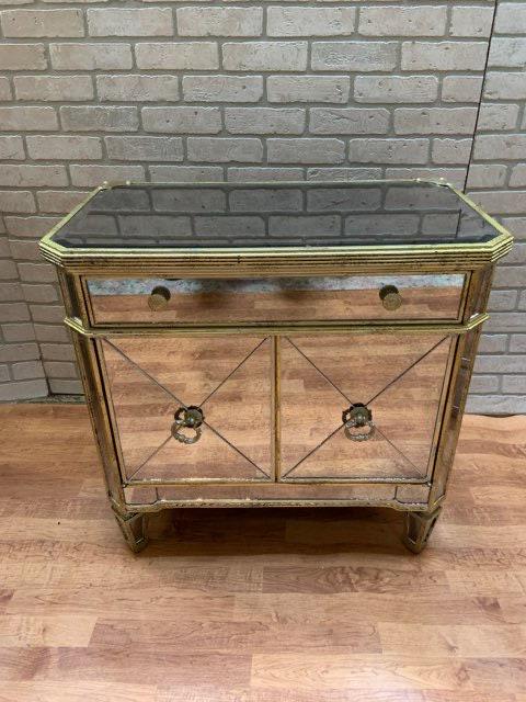 Hollywood Regency Butler Specialty Company Mirrored Console Cabinet Nightstand (1 of 6)