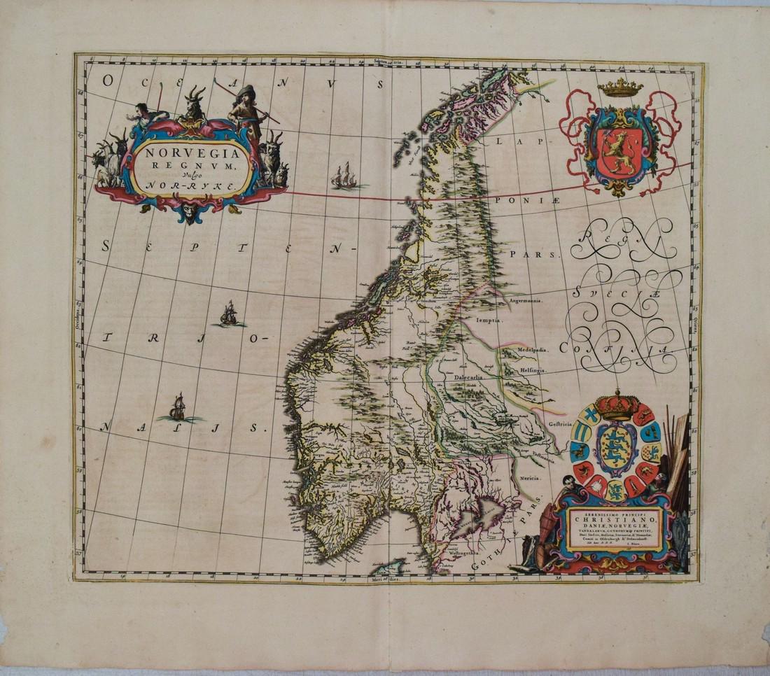 1659 Blaeu Map of Norway -- Norvegia Regnum, vulgo Nor-Ryke (1 of 1)