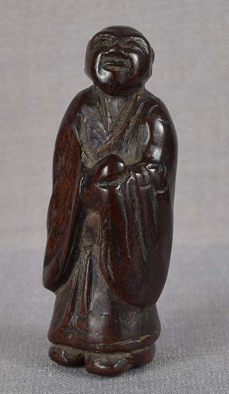 Early 19c netsuke SENNIN TOBOSAKU with peach (1 of 6)