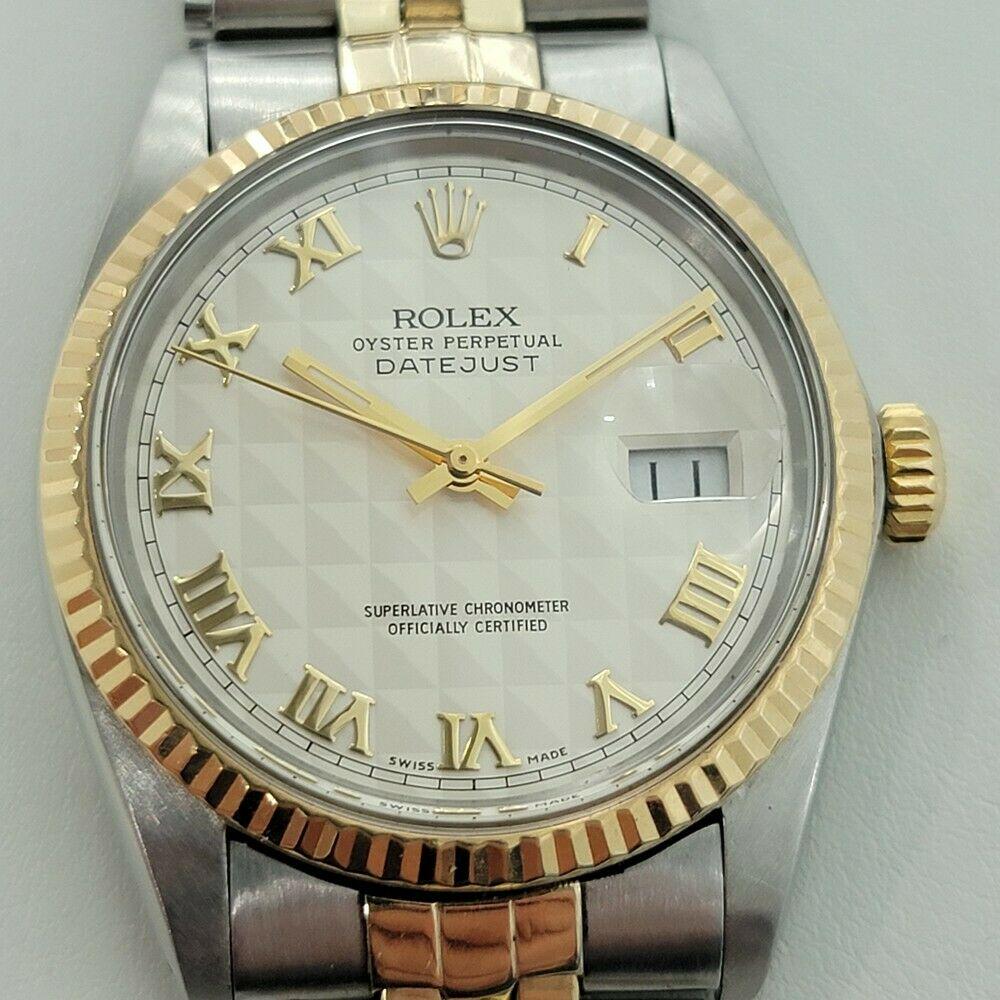 Mens Rolex Datejust Ref 16013 36mm 18k Gold SS Automatic 1980s Rare Dial RA298: Title: Mens Rolex Datejust Ref 16013 36mm 18k Gold SS Automatic 1980s Rare Dial RA298 Additional Information: BRAND : Rolex MODEL : Oyster Datejust, Ref.16013 COUNTRY OF MANUFACTURE : Switzerland YEAR