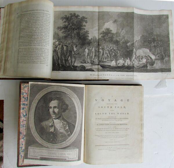 1784 JAMES COOK 2 VOLUMES Voyage towards South Pole & round the World antique (1 of 12)