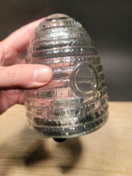 Clear Glass Table Top Fly trap: Great reproduction of a glass bee trap. As you can see the heavy glass jar has a removable glass lid and feet at the bottom to hold it just able the surface, a hole in the bottom of the glass to allow