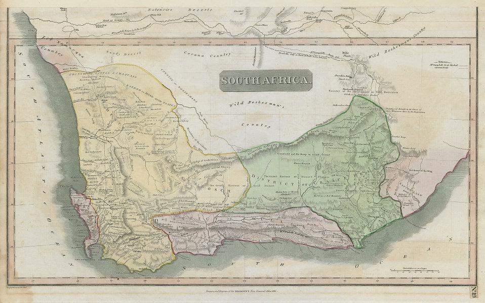 South Africa by John Thomson. Reynet Graaff Zwellingdam Stellenbosch 1817 map: TITLE/CONTENT OF MAP: 'South Africa' A map of south Africa, focused on the Western Cape DATE PRINTED: Published in 1817. Engraved in 1815; this date is marked on the map IMAGE SIZE: Approx 32.5 x 52.5