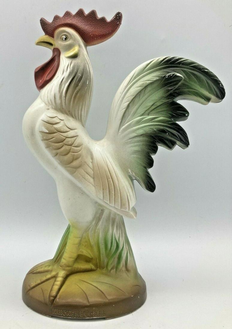Knickerbocker Rooster Coin Still Bank Chicken: Title: Knickerbocker Rooster Coin Still Bank Chicken Date/Period: approx 1960's Dimension: approx 9.5 x 6.5 Materials: plastic Additional Information: Vintage 10" Knickerbocker Hollywood CA Plastic Ro