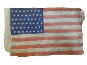 48 Star Flag - Parade Flag - 7 x 11 staggered 48 1918: Flag was produced between 1912 and 1918. PRINTED ON ONE side only. Guaranteed original. Starched muslin material for parade purposes. Approximately 7 x 11". Shipping: Domestic: Flat-rate of $12.00 to 