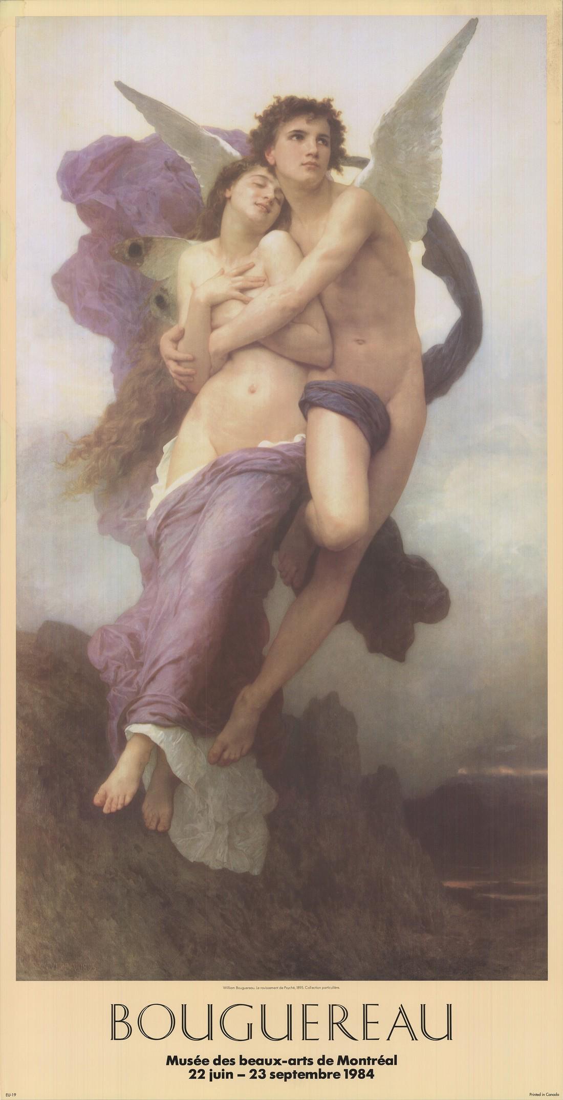 William-Adolphe Bouguereau - the Seduction of Psyche - Offset Lithograph 40" x 20.25" (1 of 3)
