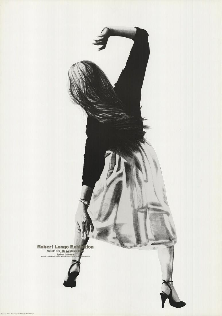 Robert Longo - Anne 1985 - 1986 Offset Lithograph 33" x 23.5": Anne 1985 by Robert Longo, 1986 Unsigned Offset Lithograph. Paper size is 33 x 23.5 inches, with an image size of 33 x 23.5 inches. The Offset Lithograph is from an unknown edition size. and is not fr