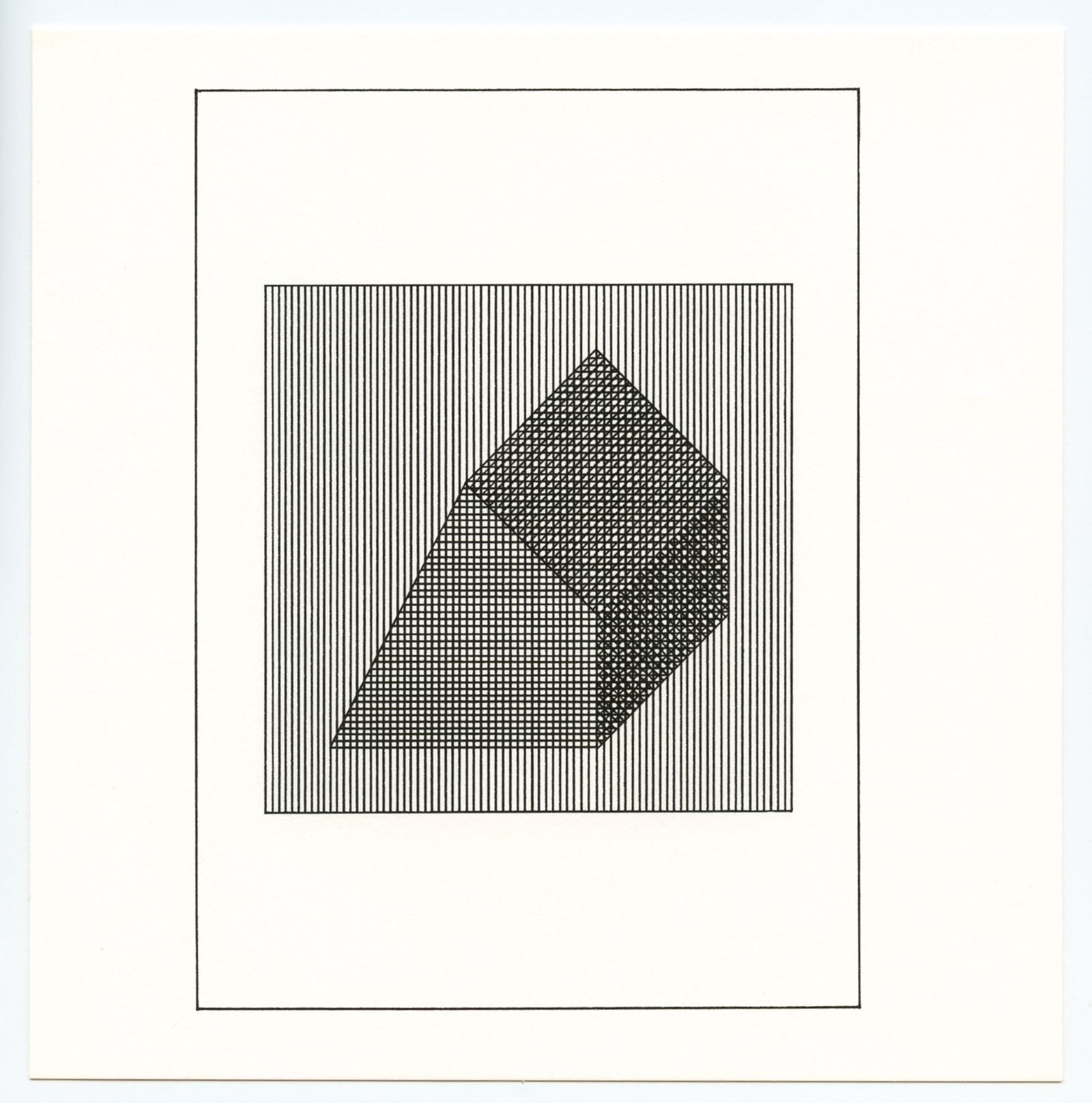 Sol LeWitt silkscreen, edition of 1500: Medium: silkscreen. Printed in 1984 for "Ficciones" and published by The Limited Editions Club in an edition of 1500. Size: 8 x 7 3/4 inches (203 x 198 mm). Not signed. Reserve: $80.00 Shipping: Domes