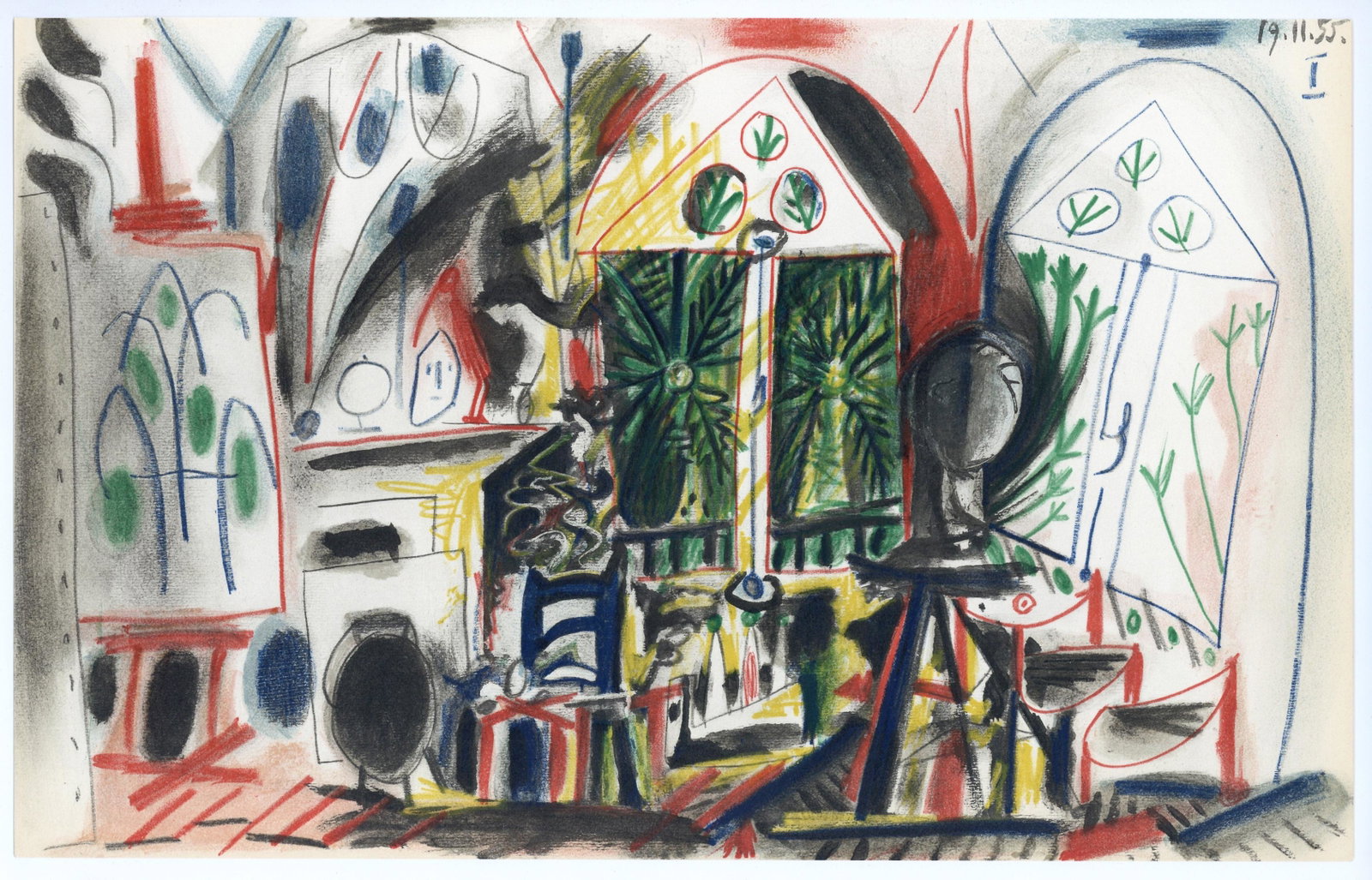 Pablo Picasso lithograph | Carnet Californie: Medium: lithograph (after the the sketch). Executed as a sketchbook drawing during the middle 1950's and subsequently made available by Picasso for publication as a lithograph. This impression was pri