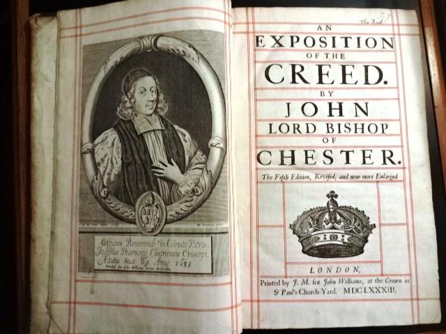 1683 An Exposition of the Creed Leather Binding: An Exposition of the Creed, by John Pearson, printed by J[ohn]. M[acock]. for John Williams, at the Crown in St Paul’s Church-Yard, London, MDCLXXXIII (1683). Complete per ESTC: Frontis, [10], 3